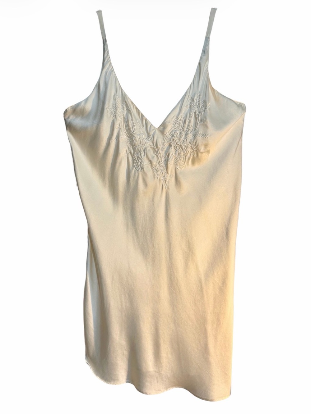 Victoria’s Secret Vintage Gold Label 100% Silk Ivory Slip Dress Sz Large - Picture 3 of 8